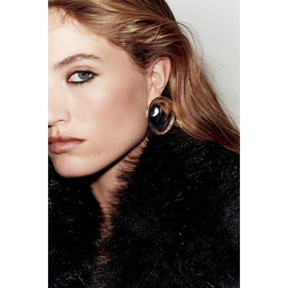 ZARA WOOL COAT WITH FAUX FUR COLLAR AND BELT - Picture 5 of 9